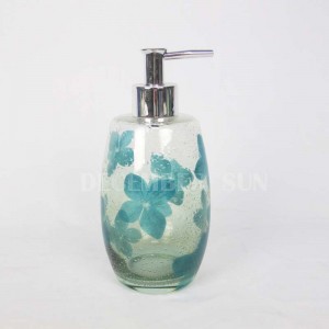 데칼 욕실 액세서리 세트와 투명 유리