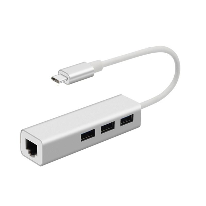 USB Type C-LAN (1000M) + USB 3.0x3 허브 어댑터