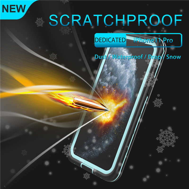 방수 뒤 표지가있는 방수 셀 베스트 iPhone 11 Pro 케이스 방수 Lifeproof 방수 iPhone 11 Pro (파랑)