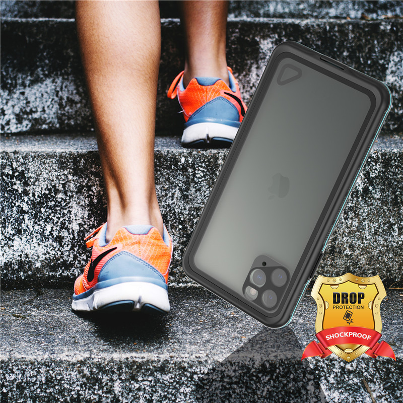 베스트 방수 iphone 11 pro max 휴대전화 케이스 iphone 방수 휴대폰 케이스 투명 뒤덮인 잠수식 아이폰 케이스 (파란색)