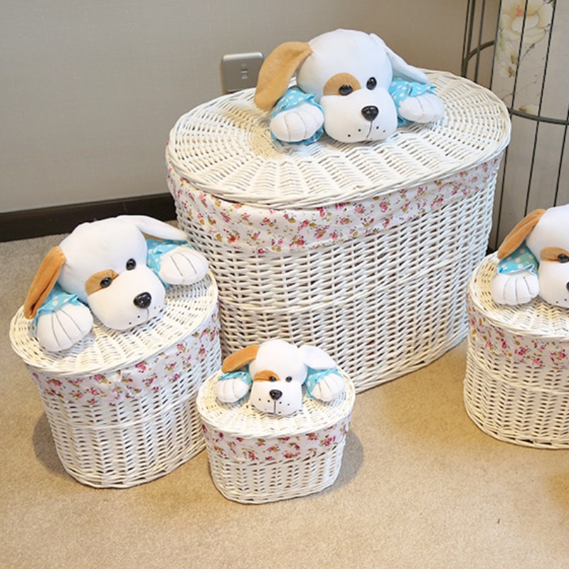 뚜껑 버드나무 가랑이 빨래바구니