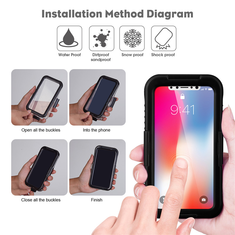 방수 케이스 휴대 전화 아이폰 XS 방수 케이스 저렴한 충격 방지 아이폰 케이스 (블랙)