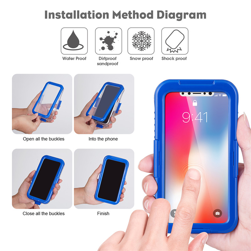 IP68 iphone 휴대폰으로 수영 저고리 베스트 방수 아이폰 XS 휴대폰 케이스(파란색)