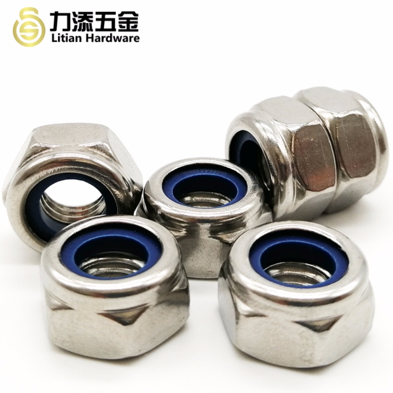 광택 스테인레스 스틸 M3-M12 나일론 잠금 너트
