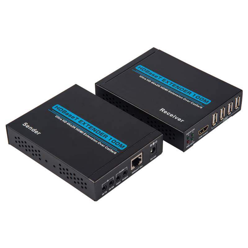 V1.4 4K HDBaseT HDMI KVM 확장기 100m, 4Kx2K/30Hz 아래 5e/6 케이블을 통해 100m