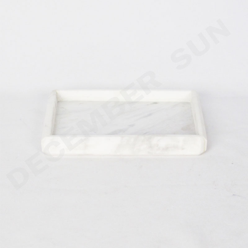 손으로 만든 흰색 대리석 서빙 트레이 세트