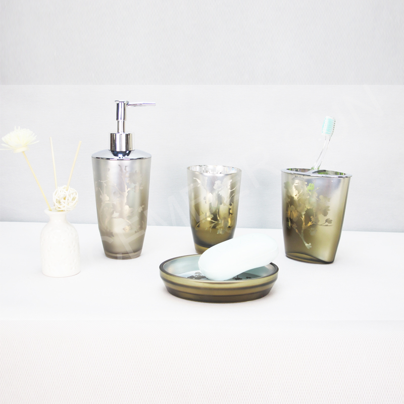 4 PC 유리제 목욕탕 부속품 세트