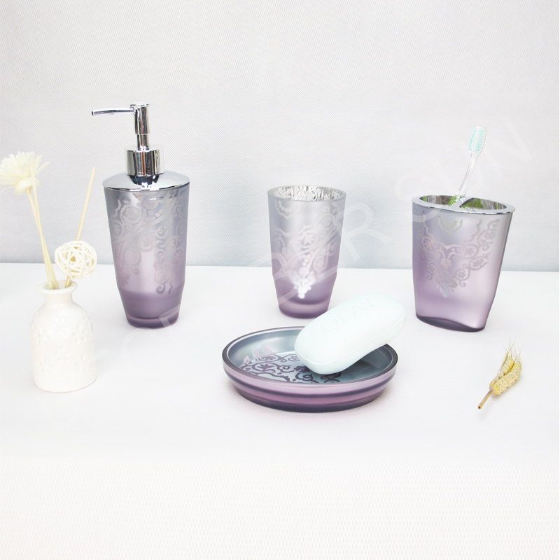 4 PC 유리제 목욕탕 부속품 세트