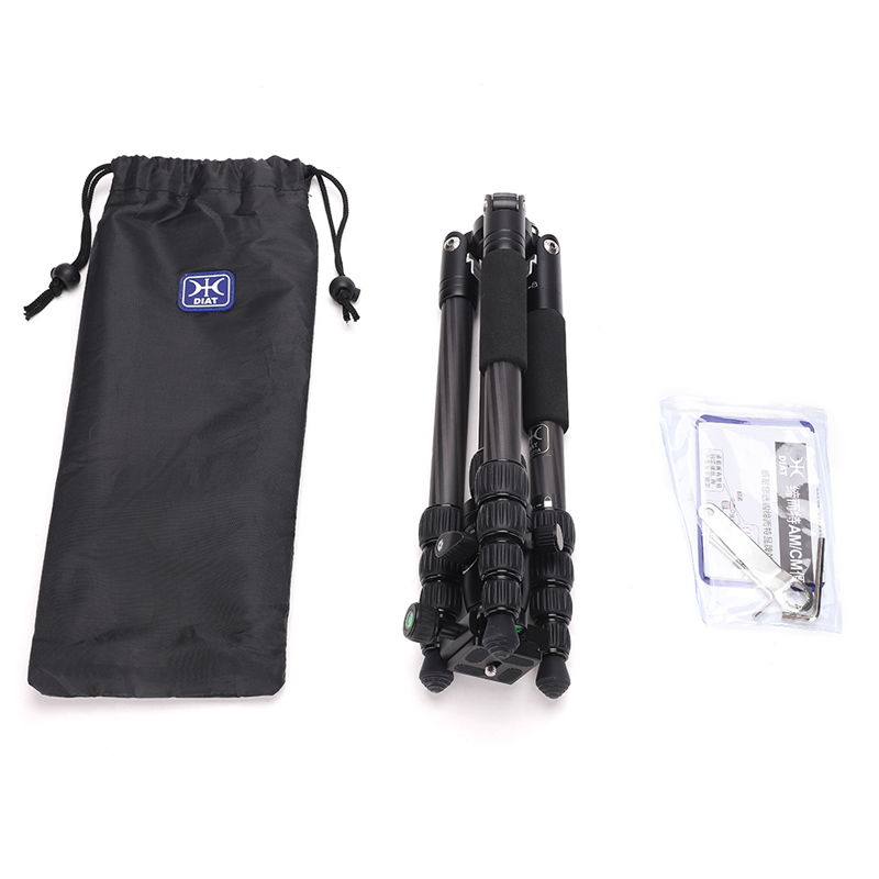 DIAT CM225A + DHS-5 전문 유연한 휴대용 탄소 섬유 미니 카메라 삼각대 스탠드