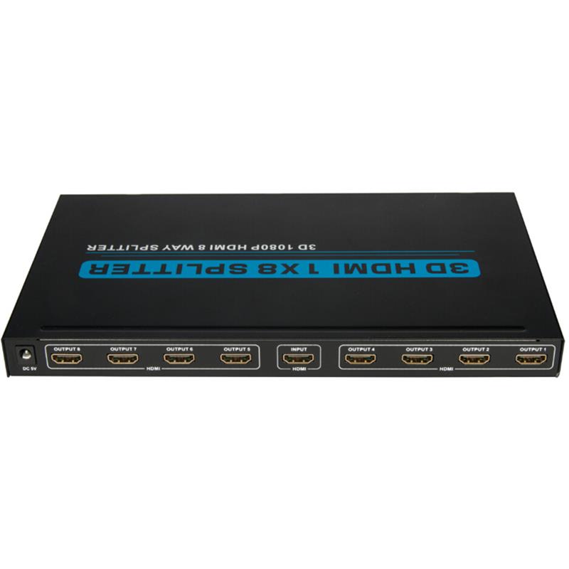8 포트 HDMI 1x8 스플리터 지원 3D 풀 HD 1080P