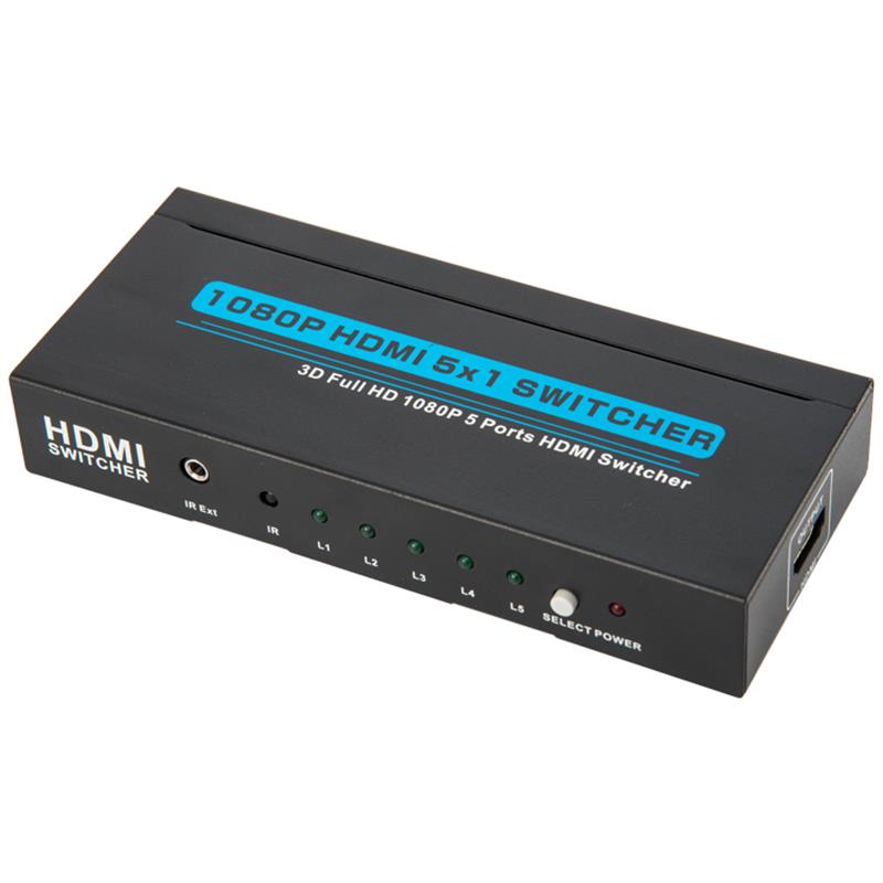 V1.3 HDMI 5x1 스위처 지원 3D Full HD 1080P
