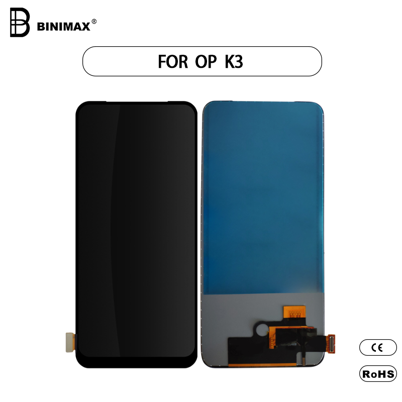 핸드폰 액정 화면 은 OPPO K3 대신 BINIMAX 로 표시 되 어 있다.