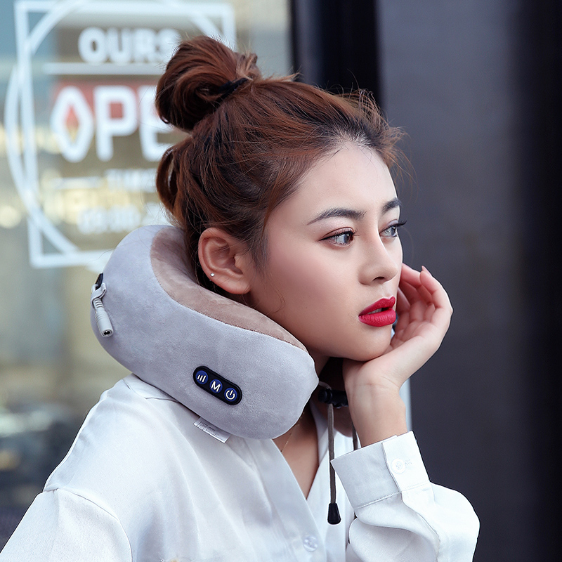 U 모양 안마 베개 기억 거품 목 여행 안마 베개 목 마사지 기계