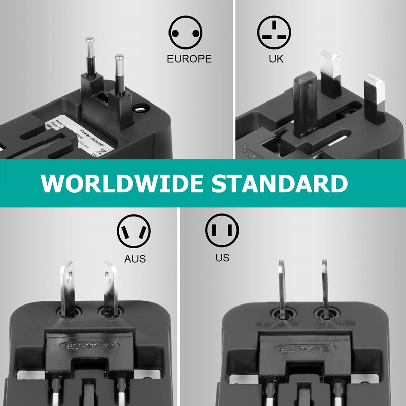 RRTRAVEL International Universal 한 세계 여행 어댑터 벽 충전기 AC 전원 플러그 어댑터 Dual USB Charging Ports 대 한 USA EU 영국 AUS European 휴대 전화 Laptop