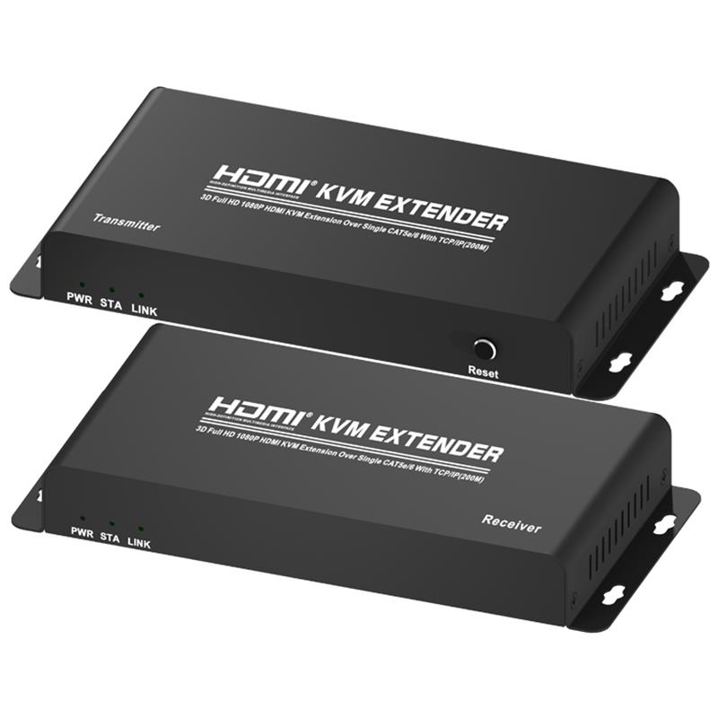 TCP / IP 지원 Full HD 1080P를 지원하는 단일 CAT5e / 6에 HDMI KVM 연장 기 200m