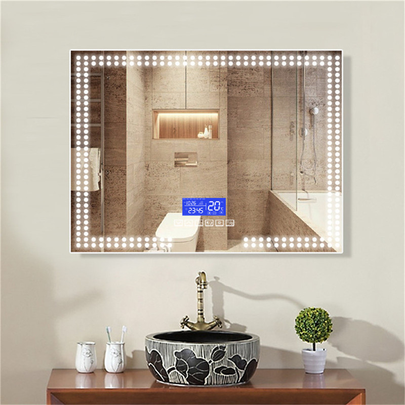 고 품질 벽걸이 식 무 동 LED 조명 벽 욕실 거울, 블 루 투 스 스피커