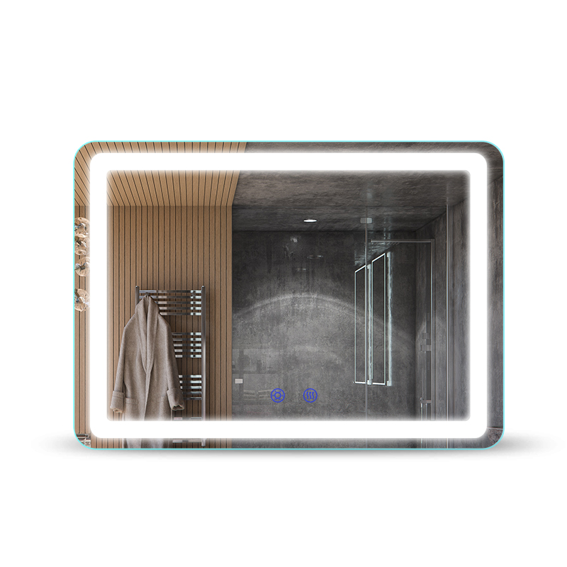 까만 구조를 가진 큰 전장 LED 목욕탕 거울은 메이크업을위한 거울을 불이 켜집니다