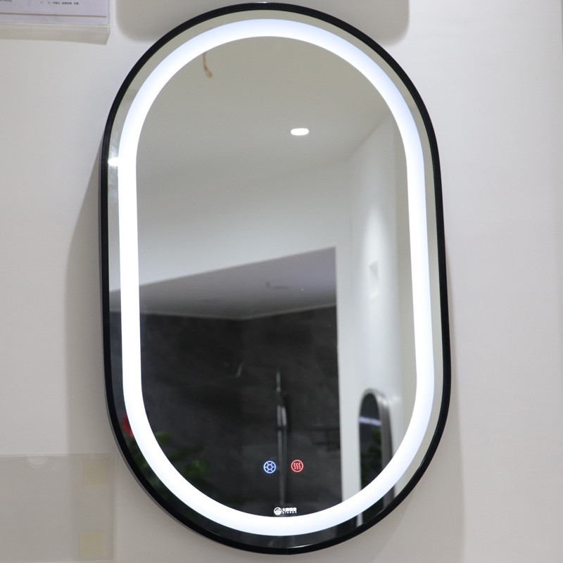 공장 신형 Led 램프 의 검은색 벽걸이 식 Led 욕실 거울