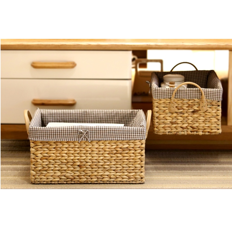 가정 장식 장방형 길쌈 된 저장 바구니
