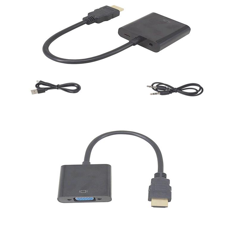 10100P HDMI 에서 VGA 15cm 케이블, 3.5 mm 음성, 미니 USB 충전