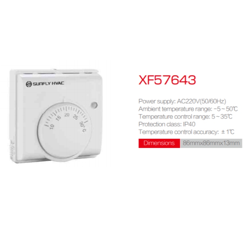 Sunfly XF57643 중앙 온도 조절기 제어 패널 HVAC 냉장 조절기 스위치 온도 조절기 디지털 온도 제어