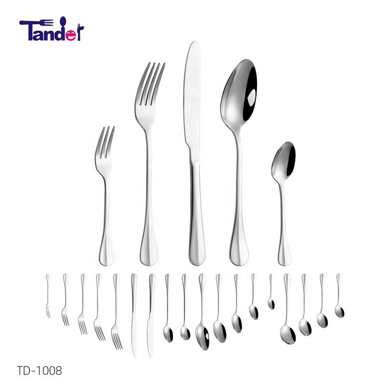 18. 거울 표면 에 광택 이 나 는 식기, 식기, 칼, 포크, 숟가락, 가정 과 식당 에서 사용 할 수 있 습 니 다.