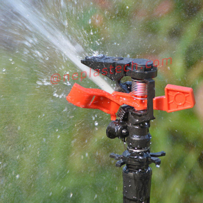 거리 조정 및 스프레이 각도 제어 플라스틱 정원 잔디 농지 임펄스 스프링 클 러
