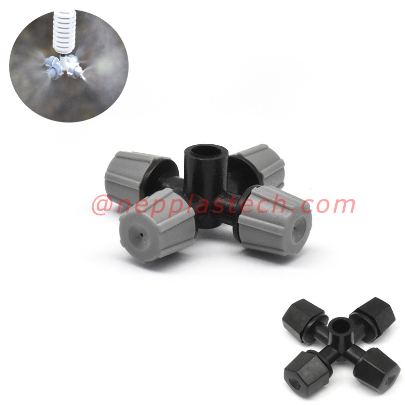 크로스 분무 분무기 온실 냉각 및 가습 foggers 물 절약 관개 마이크로 미스트 스프링클러