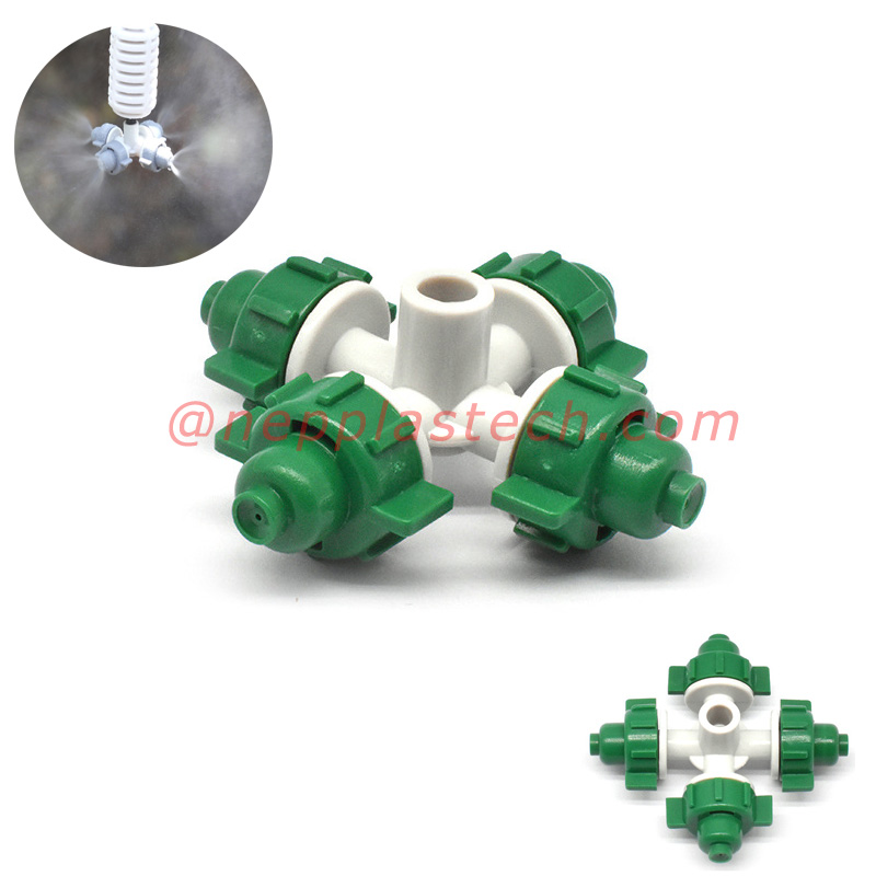 크로스 분무 분무기 온실 냉각 및 가습 foggers 물 절약 관개 마이크로 미스트 스프링클러