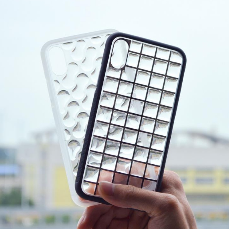 3d 크 리 스 탈 물방울 모자이크 체크 네 일 에나멜 크 리 스 탈 투명 젤리 케이스 IPHONEX