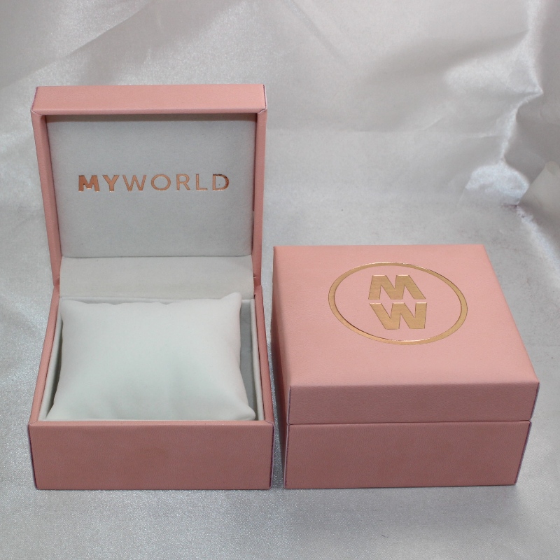 품목 V-05 시계를위한 정연한 플라스틱 인조 가죽 종이 상자. mm. 100 * 100 * 60, 무게 약 194g