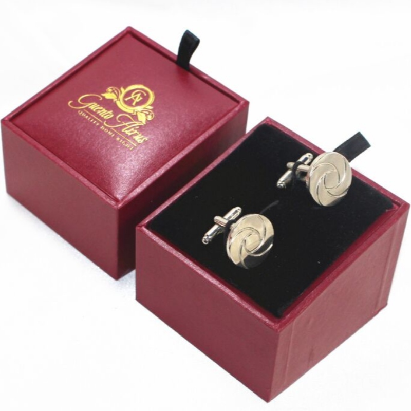 커플 타이 클립 또는 커플 커프스 단추 등을위한 V-20X 사각 PU 가죽 상자. 64 * 64 * 50, 무게 약 64g