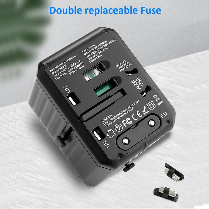 2020 신상 110 - 250 V 미국 AUS 영국 EU 플러그 모 바 일 부품 6USB 충전기 6A 출력 유 니 버 설 여행 어댑터, 4USB + 2Type - C