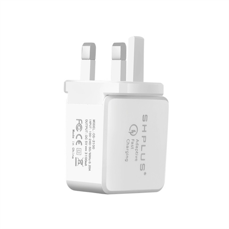 유럽 연합 / 미국 / 영국 플러그 2.1A 4 포트 USB 벽걸이 식 충전기 교류 여행 충전기 어댑터 휴대용 충전기 18W 3.0 쾌속 충전기