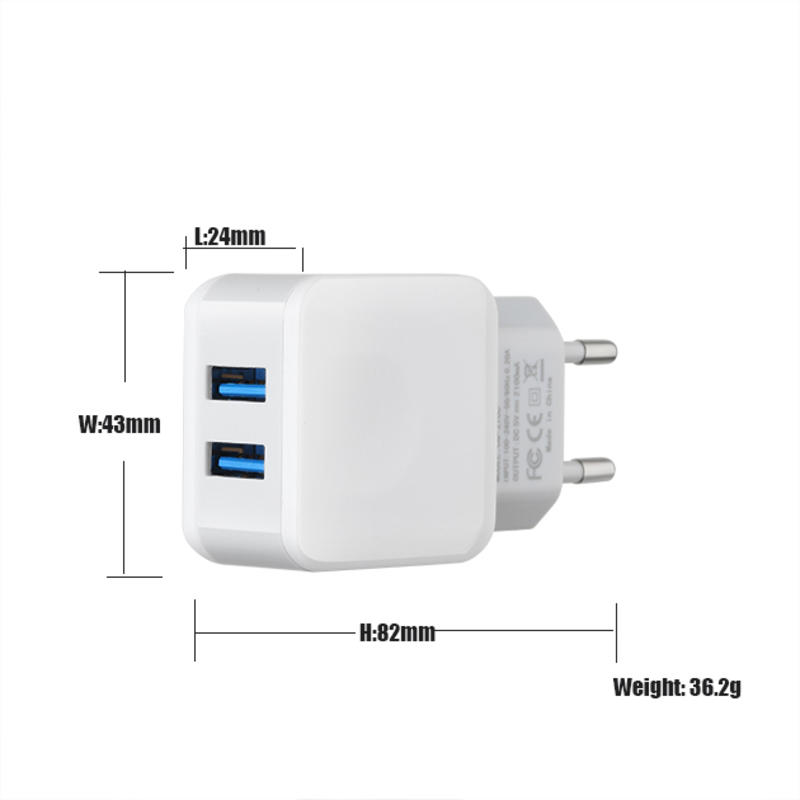 휴대 전화 빠른 충전기 범용 어댑터 2 USB 포트 범용 멀티 여행 충전기 휴대용 충전