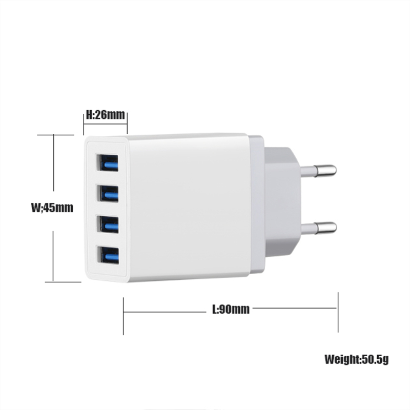 4 개의 항구 USB 벽 여행 충전기 접합기 빠른 이동 전화 충전기 다 항구 usb 충전기