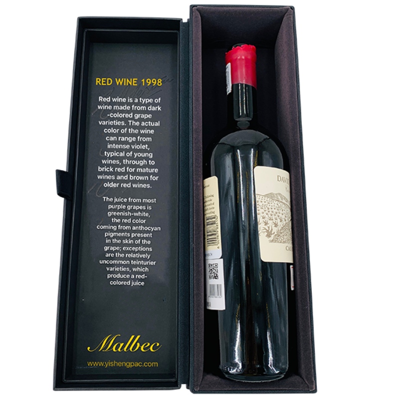 내부에 검은 색 EVA가있는 고급 맞춤형 와인 포장 상자