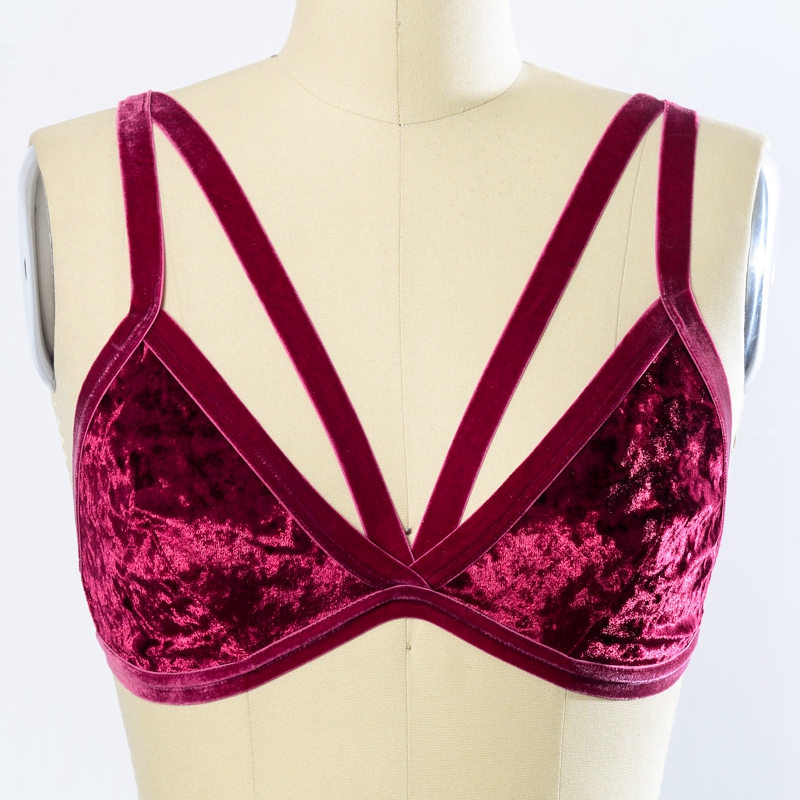 GA-5316GRACE 소녀 짓 눌린 벨벳 strappy 브 랄레입니다