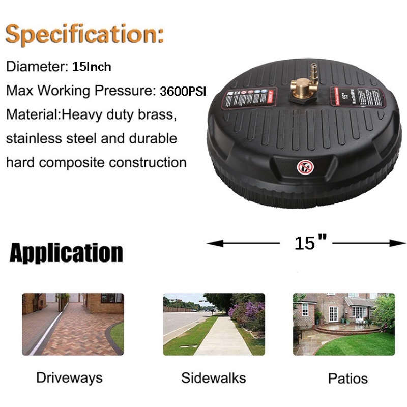 1\/4 퀵 커넥터가있는 파워 와셔 표면 클리너 부착