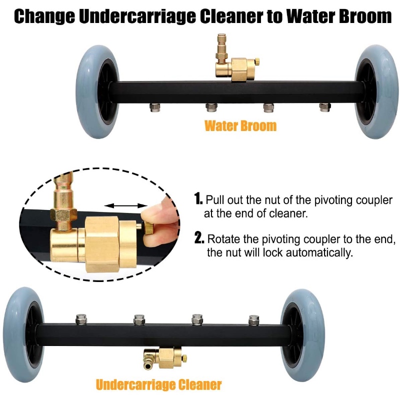2 in 1 압력 와셔 차대 클리너 파워 와셔 물 빗자루