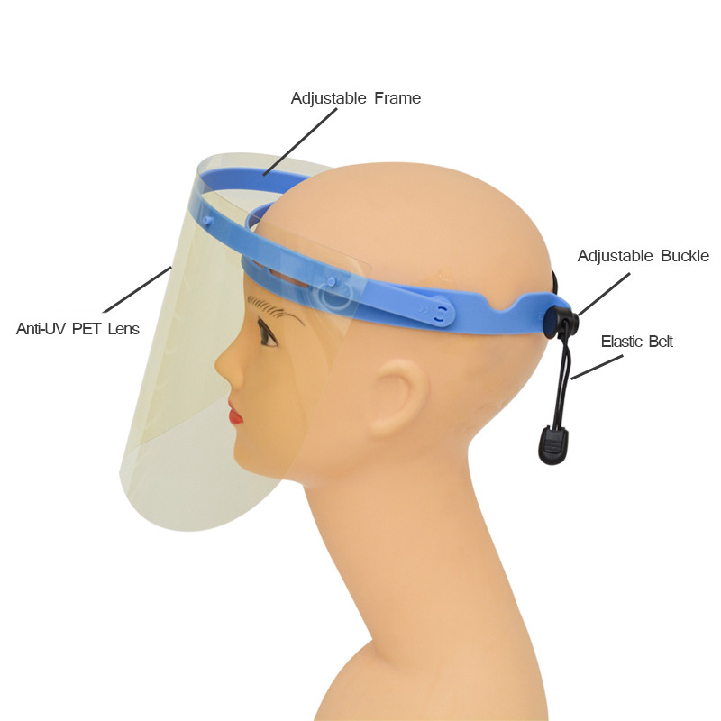 0.35mm 안티 UV 조정 가능한 안개 방지 풀 페이스 보호용 PET 페이스 실드
