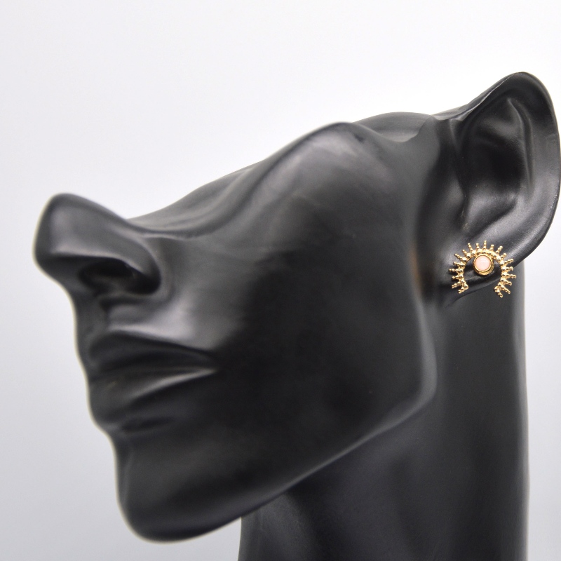 골드 도금 마노 귀걸이, 스테인레스 스틸 골드 숙녀 귀걸이 중국 Ruifanbao 보석 가공 공장