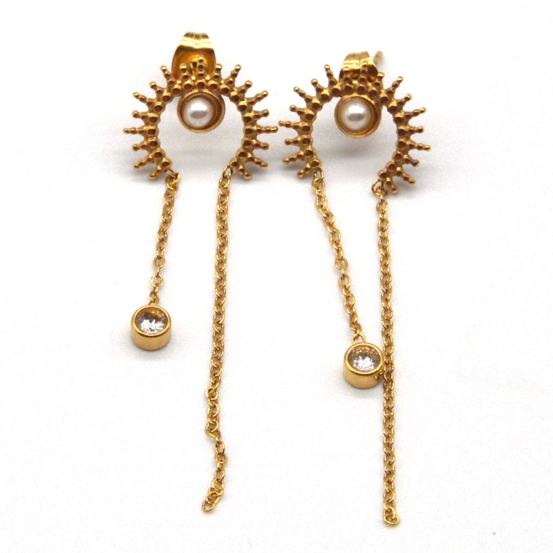 둥근 귀걸이, 술, 리본 진공 도금 펜던트, 체인, 펜던트, 귀여운 귀걸이, 보석 중국 Ruifanbao 보석 가공 공장