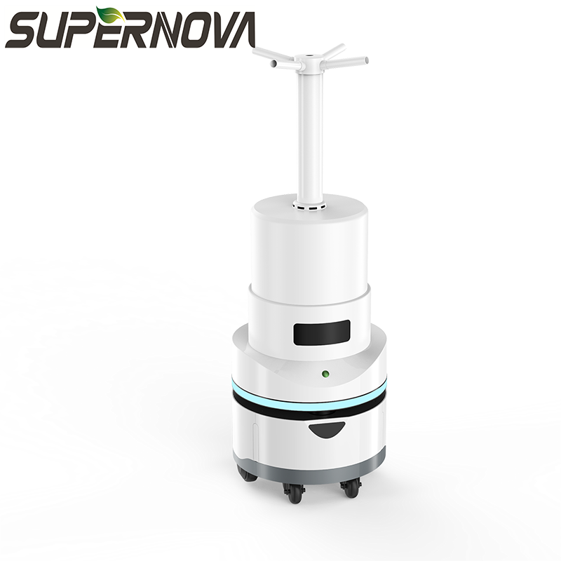 고효율 안티 바이러스 자동 충전 산업용 스프레이 소독 로봇 분무 살균 로봇