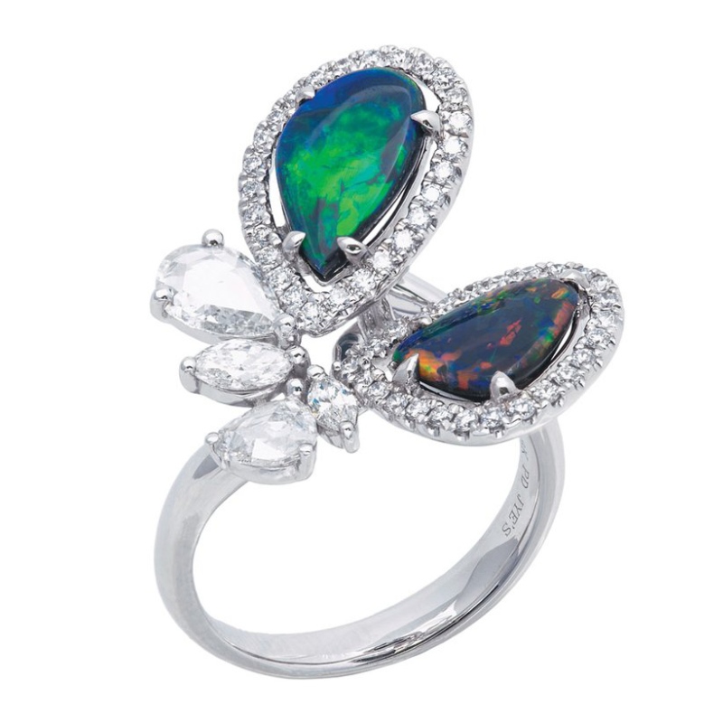 여자 925 실버 유럽과 미국 스타일의 지르콘 발톱 상감 곤충 반지