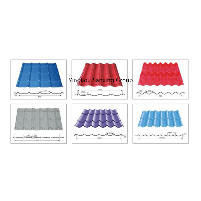 유리 기와 골판지 롤러 성형기