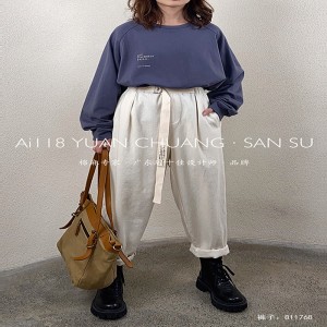 와 이 드 팬츠 로 어떤 장소 에 나 잘 어 울 리 고 가장 편안 한 캐 주 얼 11768 스타일 의 면 린 넨 은 패션 와 이 드 팬츠, 폴리 에스터 밴드 를 주문 제작 합 니 다.