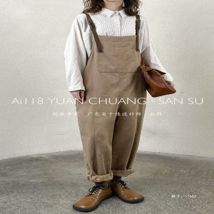 와 이 드 팬츠 는 어떤 장소 에 나 잘 어 울 리 고 가장 편안 한 캐 주 얼 스타일 의 면 마 는 11662 패션 와 이 드 스 트랩 바지 입 니 다.