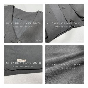 헐렁한 디자인 미니멀리스트 스타일리쉬 캐주얼 조끼 단색면 및 린넨 특대 맞춤형 18539 양복 조끼