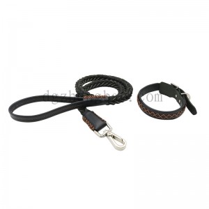 개를위한 멋진 트위스트 디자인 가죽 애완 동물 로프